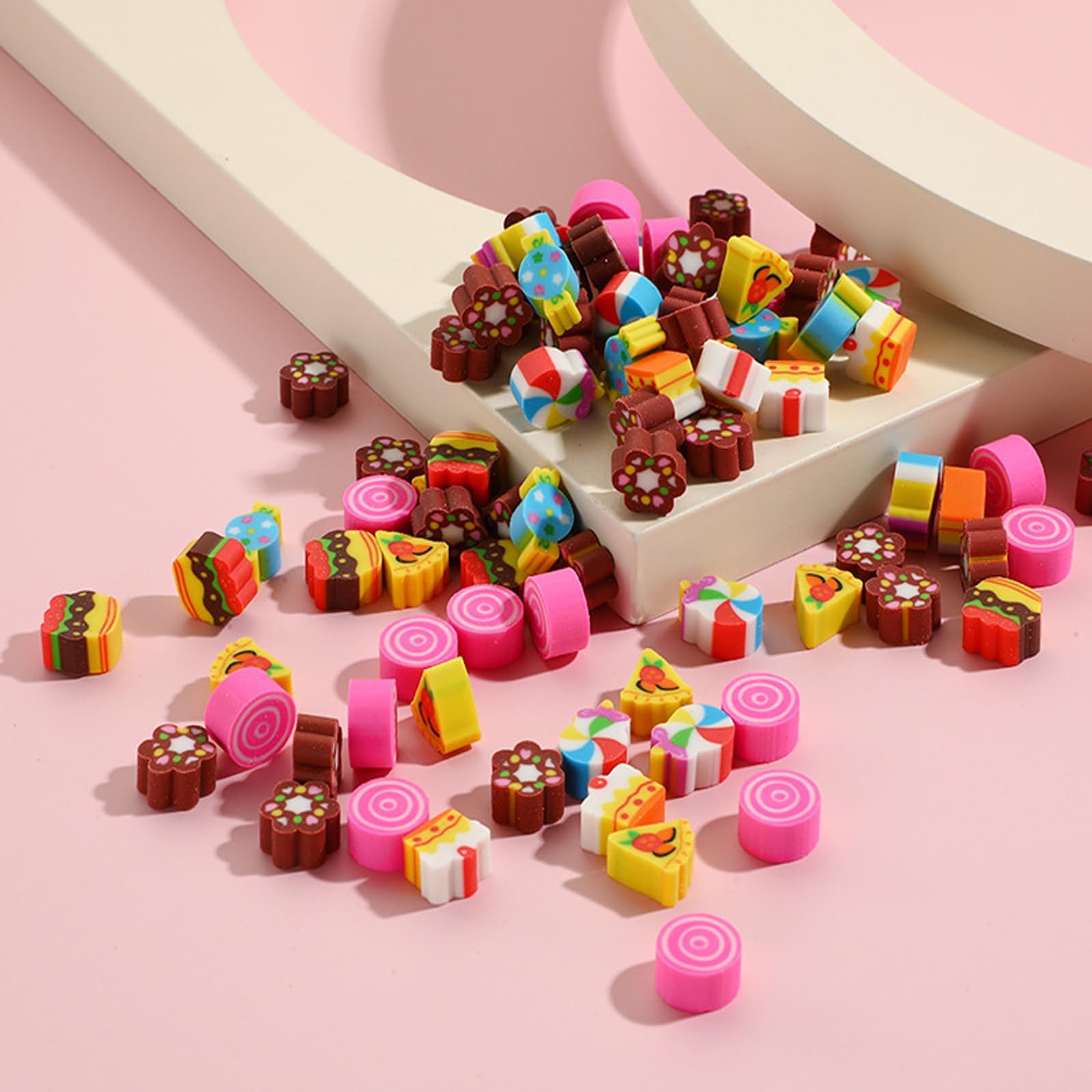 Food Heart Mini Erasers for Kids Bulk Cake Fruit Cute Erasers 170Pcs Desk Pets Classroom Prizes Game Rewards Party Favors Back to School
