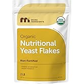 Micro Ingredients Organic Non-Fortified Nutritional Yeast Flakes, 2 Pounds | Vegan Protein, B Vitamins &amp; Beta-glucans | Keto Friendly, Dairy Free Cheese Substitute, Non-GMO, Gluten Free