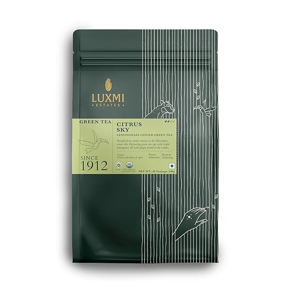 LUXMI ESTATES CITRUS SKY LEMONGRASS GINGER GREEN TEA...