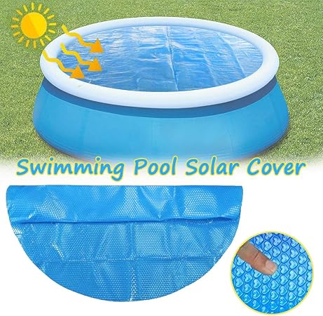 Amazon Com Round Pool Solar Cover Protector 8 10 12 15ft Diameter Easy Set Round Pool Cover Heart Shape Bubble Cover Solar Blanket For Round Above Ground Swimming Pools 10ft Garden Outdoor