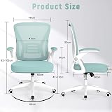 naspaluro Ergonomic Office Chair with 90° Flip-Up Armrests Green 50x50x92 cm view 6