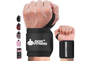 SKDK Wrist Wraps- Wrist Straps for Weightlifting with Thumb Loop,12" 18" 21" Professional Wrist Straps for Wrist Support,Powerlifting,Strength Training,Bodybuilding,Men & Women(Pair)