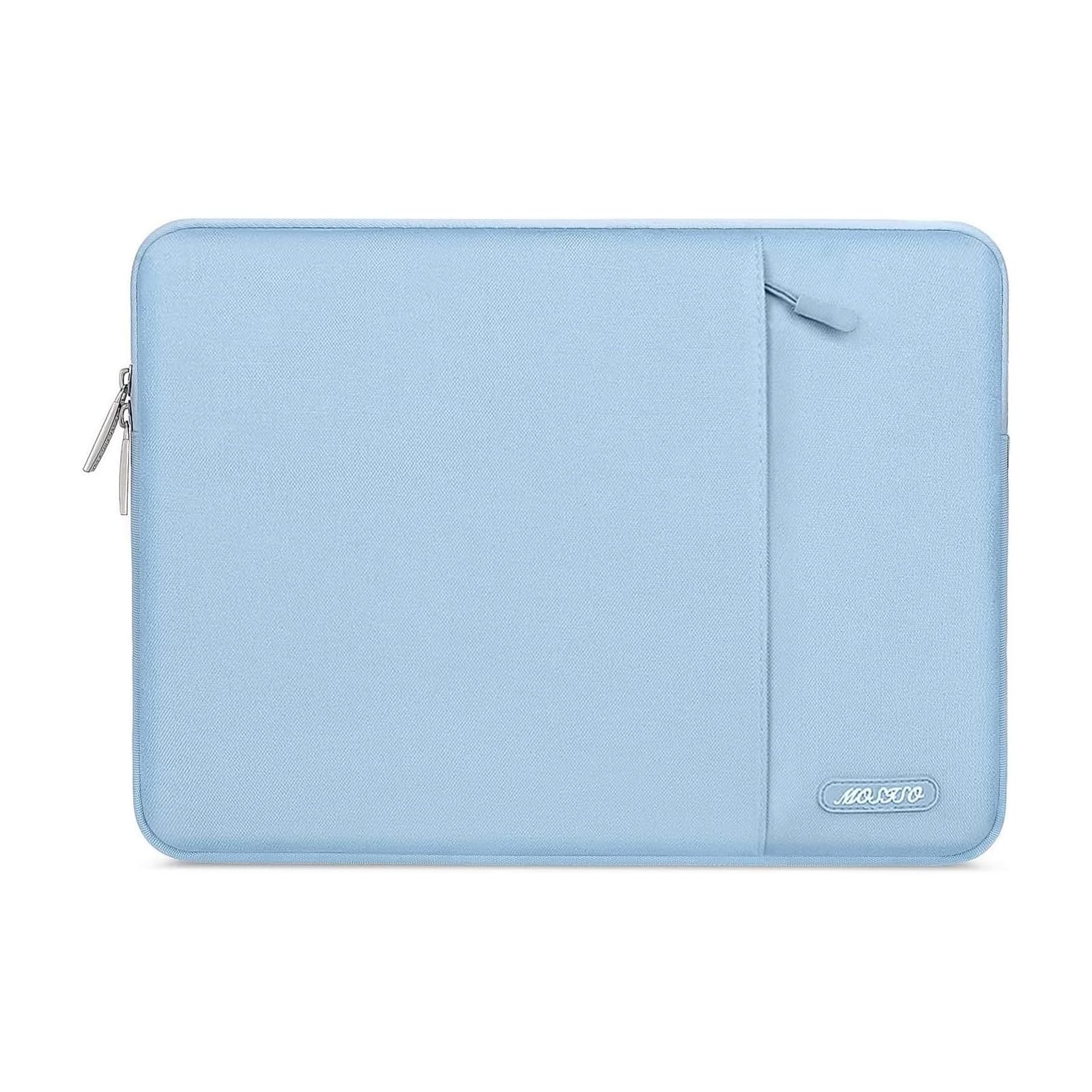 MOSISO Laptop Case 16 inch, 15-15.6 inch Laptop Sleeve Compatible with MacBook Pro 16 M5 M4 M3 M2 M1, HP Acer Dell Lenovo ASUS, Polyester Vertical Computer Sleeve Bag with Pocket, Air Blue