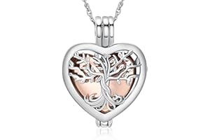 shajwo Cremation Jewelry Heart Urn Necklaces for Ashes for Women Flower Memorial Mini Keepsake Ashes Hollow Pendant