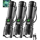 3Pack Rechargeable Flashlights High Lumens 9900FL, LED Flashlight Rechargeable with LCD Digital Display, 5Modes Adjustable Flash Light, Super Bright Flashlight Powerful, Tactical Flashlights for Home