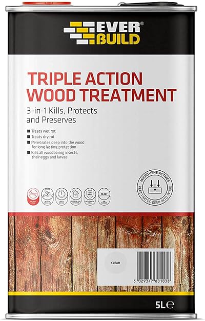 Everbuild LJUN05 Triple Action Wood Treatment 5 Litre Clear