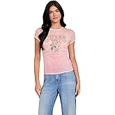 Guess Womens Short Sleeve Guess Roses R5 Tee