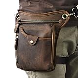Hiking Waist Pack Leather Drop Leg Bag for Men