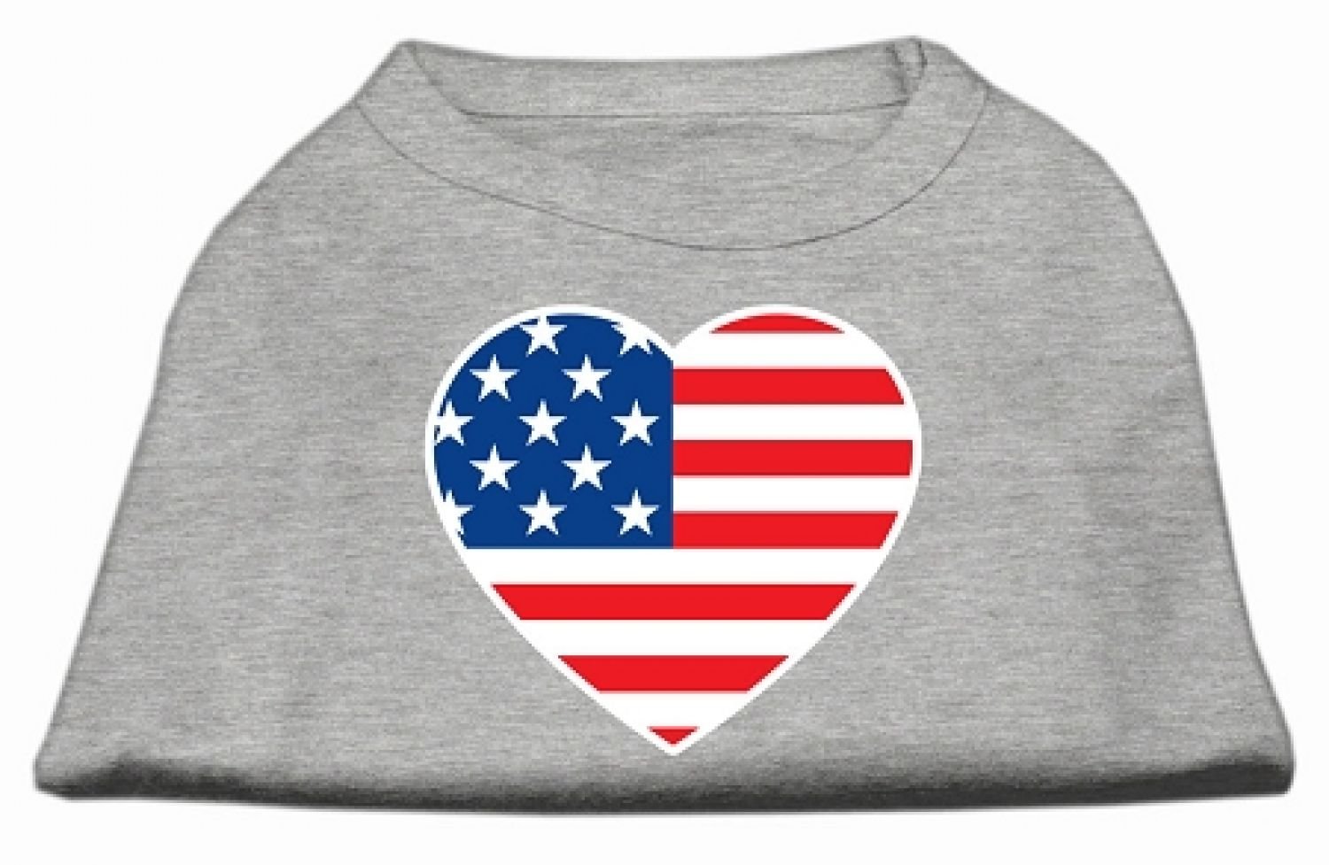 Mirage American Flag Heart Screen Print Shirt, X-Large, Grey