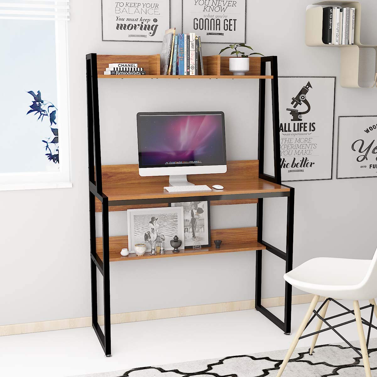 Buy Hironpal Computer Desk Table Home Office Desk Table Study Desk with Shelf For Bedroom Living