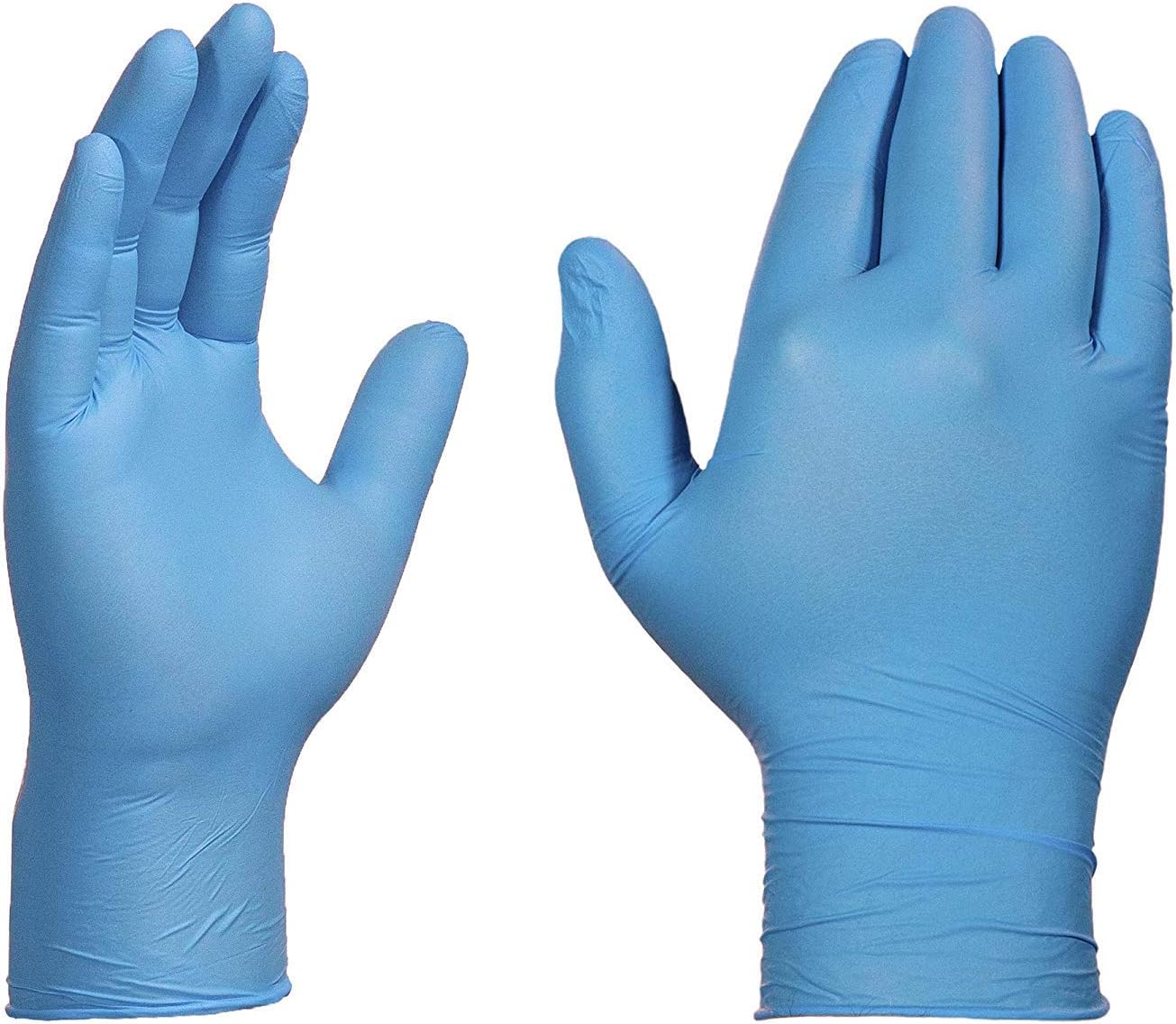20 Disposable Gloves, Blue Powder Free Nitrile Latex Disposable Gloves - Work Garage Examination (S)