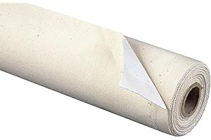 CEZANNE Creative Mark Spectrum Universal Unstretched Cotton Canvas Roll - 84" x 6 Yards 15 oz (17.4 oz Primed) Double Primed, Rich White Acid-Free Acrylic Priming, Canvas Rolls for Painting