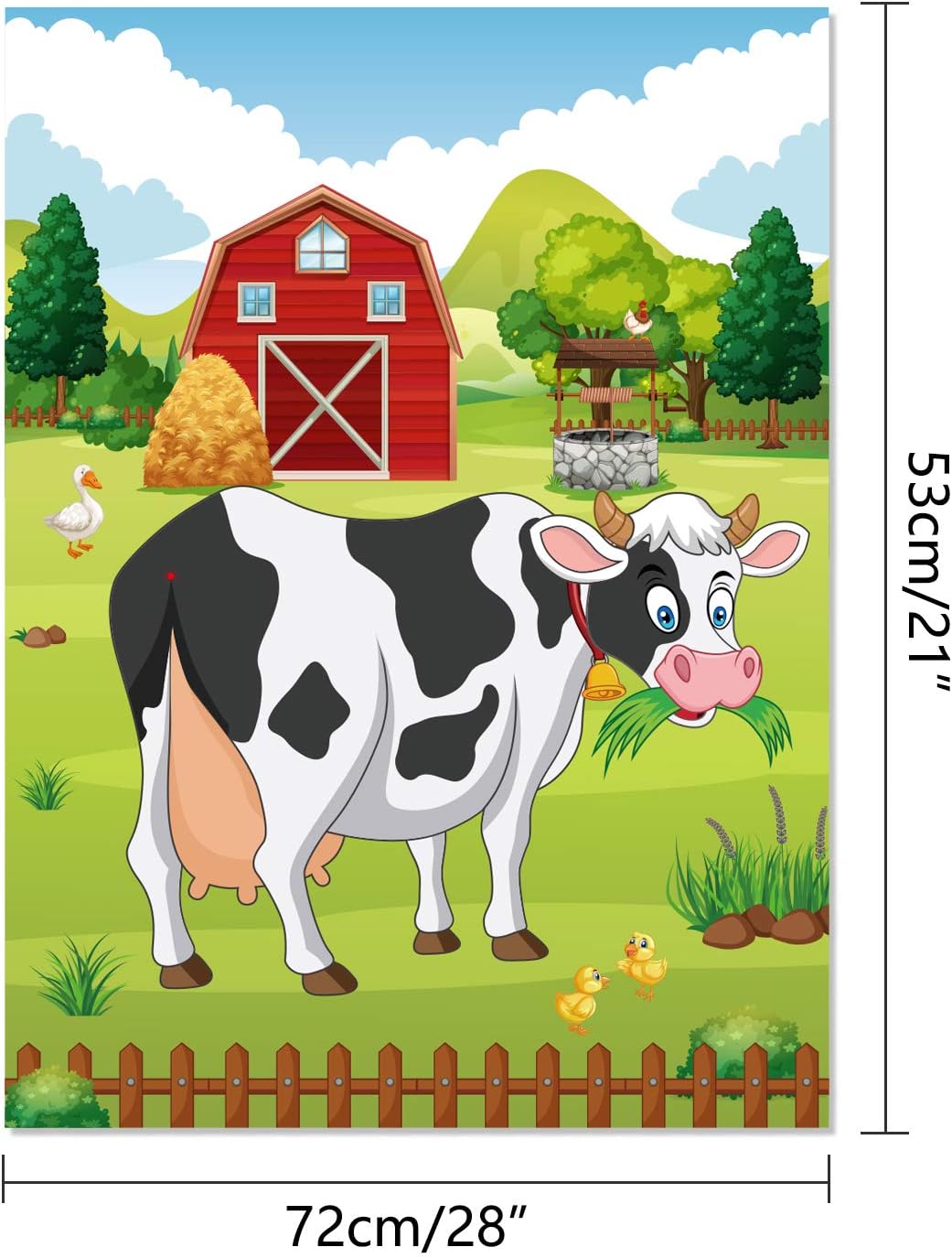FEPITO Pin the Tail on the Cow Birthday Game with 24 Pcs Tails for Decorations Kids Birthday Party Decorations - Image 3