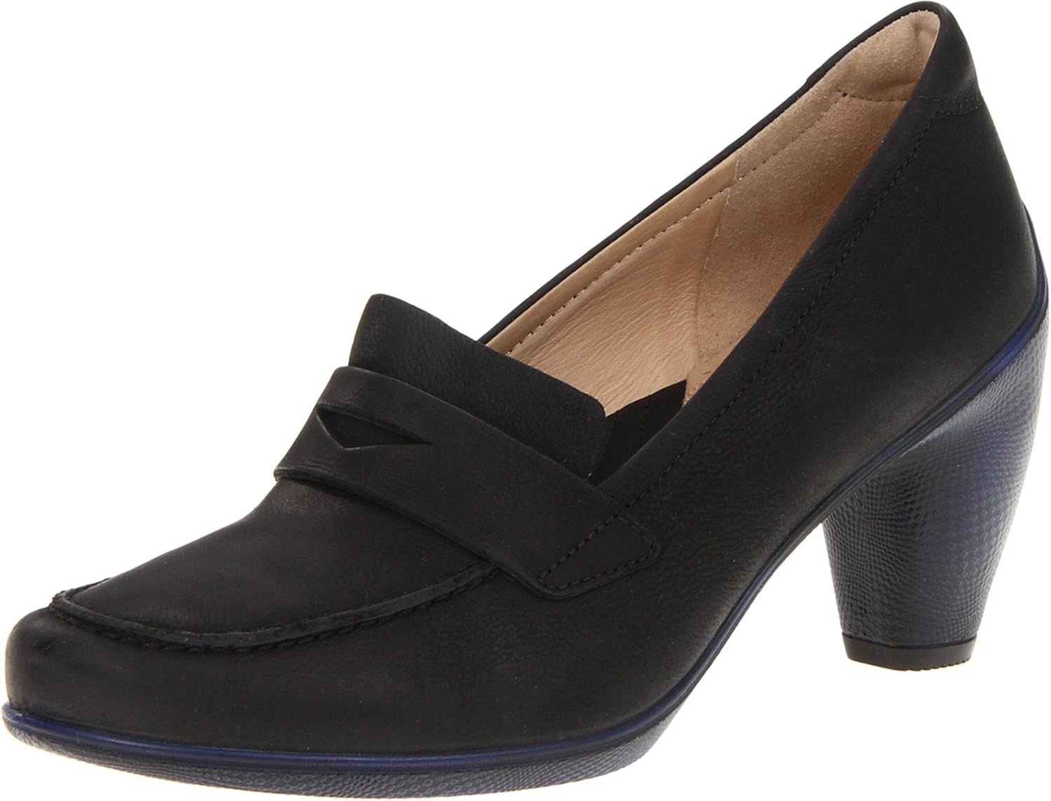 ECCO Women's Scultured 65 College Penny Pump,Black/Mazarine Blue,35 EU