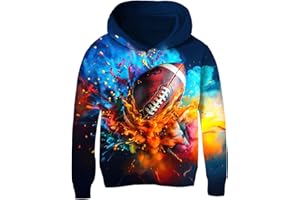 uideazone Hoodies for Boys Girls 3D Printed Hooded Sweatshirts Long Sleeve Pullover Hoody with Pocket 3-16Y