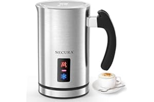 Secura Electric Milk Frother, Automatic Milk Steamer Warm or Cold Foam Maker for Coffee, Cappuccino, Latte, Stainless Steel M