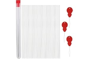 Straight Beading Needles with Convenient Storage Tube SizeExtra Fine Thread Needles - Perfect for Bead and Sequin Embroidery,