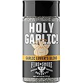 Fire & Smoke Society Holy Garlic All Purpose Seasoning | BBQ Rubs for Smoking and Grilling | Chicken, Pork, Burgers, Veggies | M 6 oz