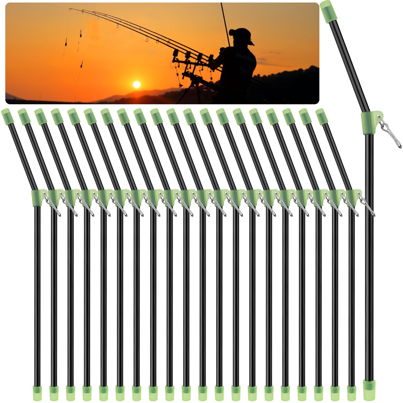 Annyswit 20 Pcs Anti Tangle Fishing Boom Tube with Snaps Fishing Balance Connector Fish Tackle Feeder Boom for Sea Beach Boat Carp Fishing Separate Main & Branch Lines to Prevent Entanglement