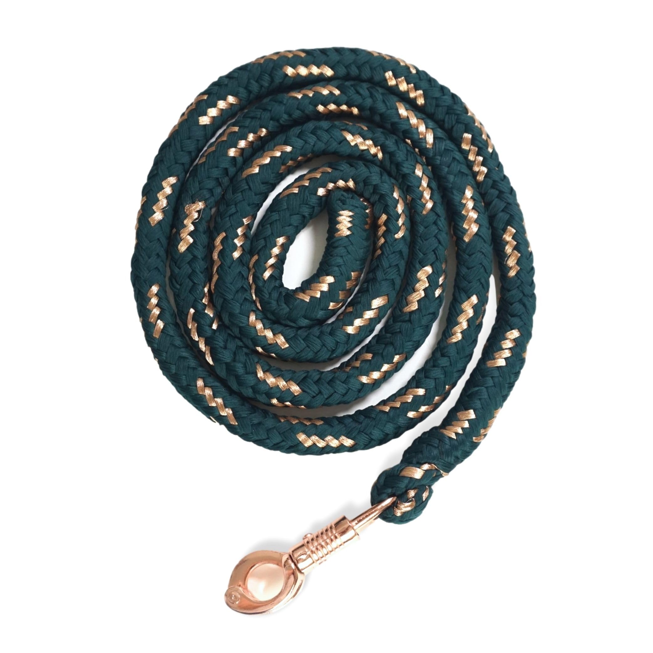 Horse with panic hook, rose gold, length 2 m, many colours with glitter (dark green-gold)