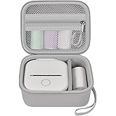 Label Maker Case for Memoking T02/ for Phomemo M02/ M02S/ M02 Pro/ Q30S/ for Nelko PM230/ for Anycash/for Ponek Mini Pocket Printer, Portable Sticker Paper Storage Holder - Box Only (Grey)