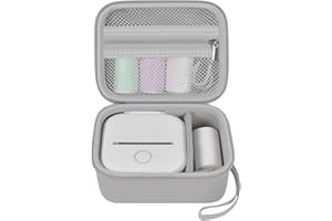 ANKHOH Label Maker Case for Memoking T02/ for Phomemo M02/ M02S/ M02 Pro/ Q30S/ for Nelko PM230/ for Anycash/for Ponek Mini Pocket Printer, Portable Sticker Paper Storage Holder - Box Only (Grey)