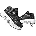 Double-Row Deform Wheel Automatic Walking Shoes Invisible Deformation Roller Skate 2 in 1 Removable Pulley Skates Skating Parkour