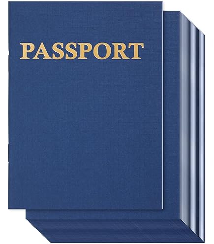 Libro De Pasaporte En Blanco, Cuaderno De Pasaporte Azul De 4 X 5.5 Pulgadas, Pasaporte Falso, Diario De Viaje A Granel Para Niños, Viajes, Actividades De Simulación, Aula, Proyectos Escolares