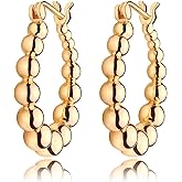 WEARON 14K Gold Plated Huggie Earrings for Women Personality Simplicity Twisted Chain Hoop Earrings Hypoallergenic Designer Ear Rings Fashion Jewelry Hollow Out Earrings