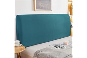 GOFOHIMI Bed Headboard Slipcover Stretch Head Borad Cover Jacquard Thick Fabric Bed Head Dustproof Bed Head Cover for Bedroom (Dark Green / 59 inch)
