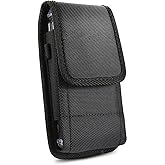 Cell Phone Pouch Holster Tactical Clip Holder With Belt Loop Compatible With iPhone 13 Max 12 Pro 14 Plus Samsung Galaxy S23 Ultra S22 Plus S21 FE S20 Note 20 (Large-5.7-6.3 Inch)
