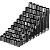 Supply Giant 1/2 Inch Black Pipe Assortment, Heavy-Duty Malleable Threaded Nipples, Steel Pipe Fittings Great For DIY Vintage