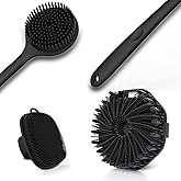 3 PCS Silicone Bath Brush Set,Back Scrubber & Body Brush & Face Brush Set, Super-Exfoliating & Lathering Body Scrubber, Showe