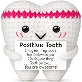 Crochet Teeth Easter Basket Essentials Stuffers for Kids Adults Birthday Mothers Day Graduation Appreciation Gifts Women Her Teens Girl Mom Daughter Friend Sister Teacher Emotional Positive Desk Decor