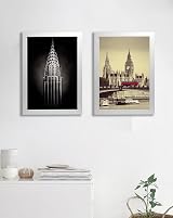 YiPinYin A3 Gallery Photo Frames Set of 3 with Mount for A4 Wooden Grain view 3