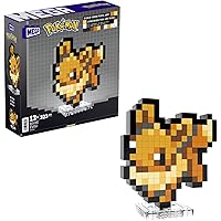 MEGA Pokemon Action Figure Building Set, Eevee with 323 Pieces and Pixel Retro Style, for Table or Wall Decor, Build & Displa