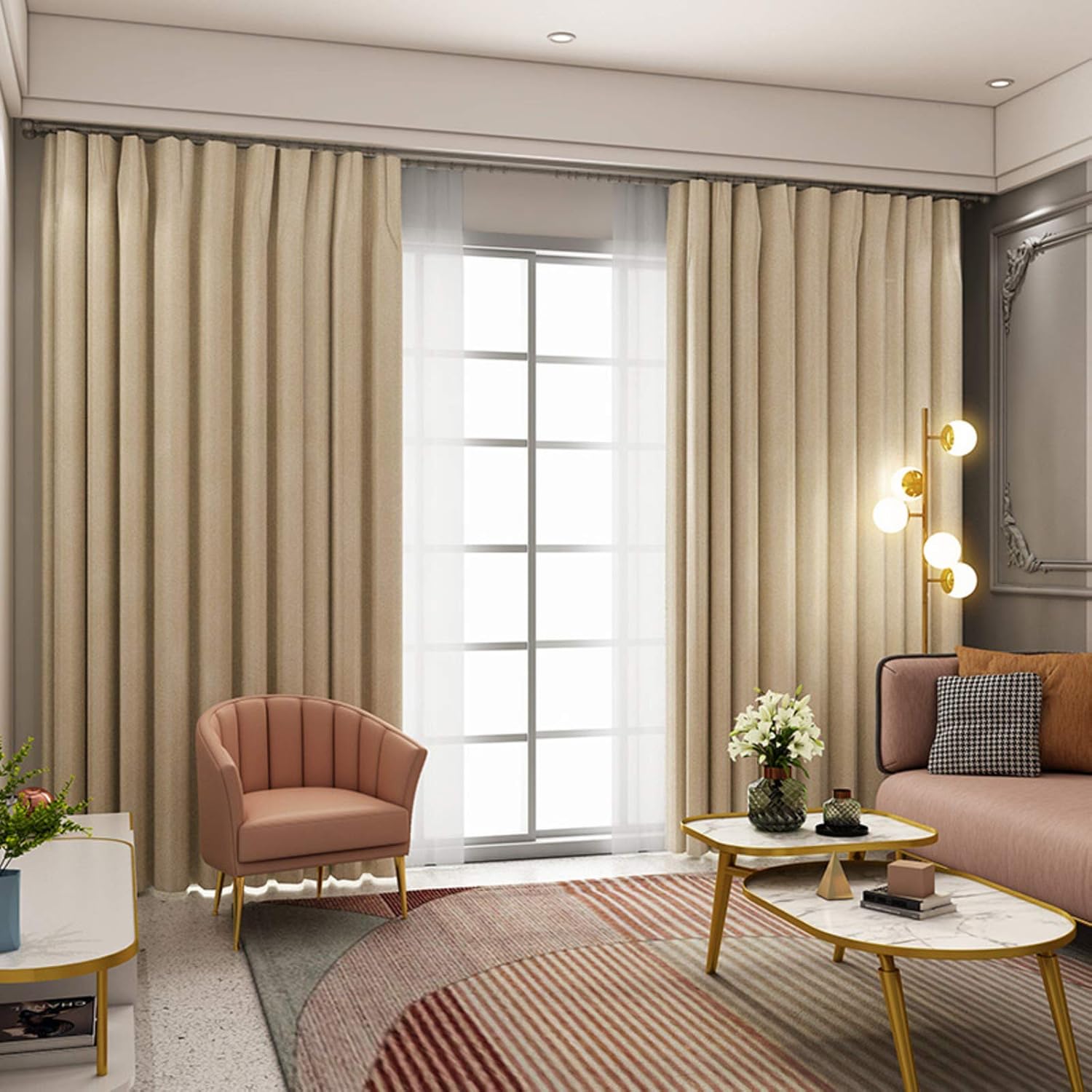 Noise Cancelling Flannel Keep Warm Draperies for Home Decor