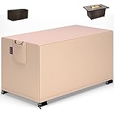 QH.HOME Fire Pit Cover Rectangular 52 x 34 Inch,Outdoor Waterproof Fire Pit Table Cover Strong Tear Resistant and Fading Resistant for Rectangle Patio Furniture Fireplaces - Wheat