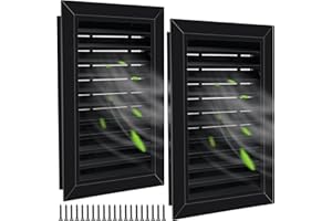 Gisafai 2 Pcs 12" x 18" Gable Vent Aluminum Alloy Wall Vents Shed Attic Vent with Screen Return Air Grill with Screws, for Ventilation Exterior Doors Wall House (Black)