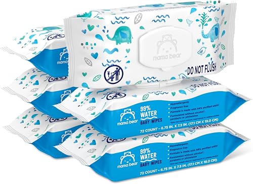 Amazon Mama Bear toallitas para bebés 99% agua, hipoalergénicas, sin — Toallitas