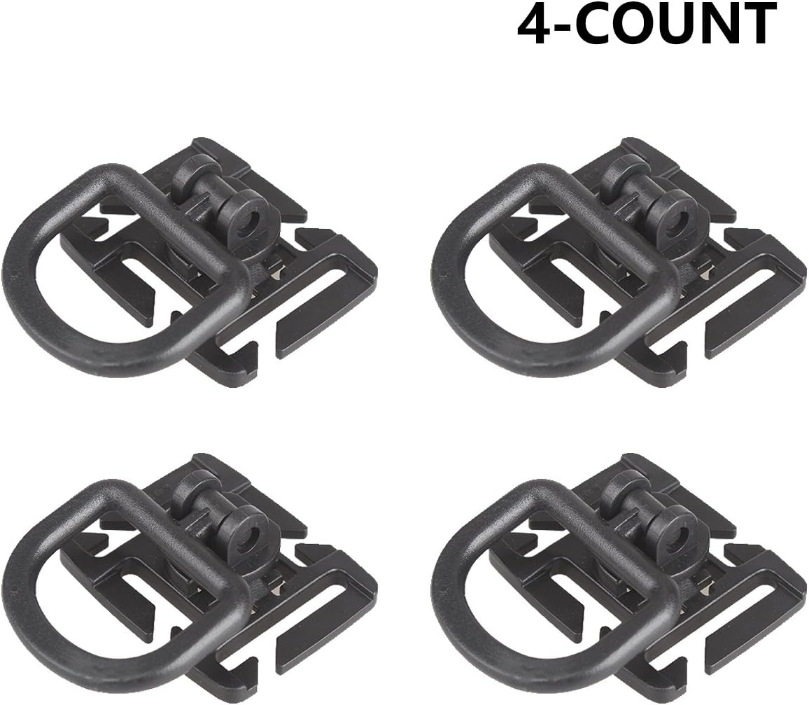 XTACER Tactical EDC 360 Rotation Plastic D-Ring Clips Molle Webbing Attachment for Backpack Pouch Keys