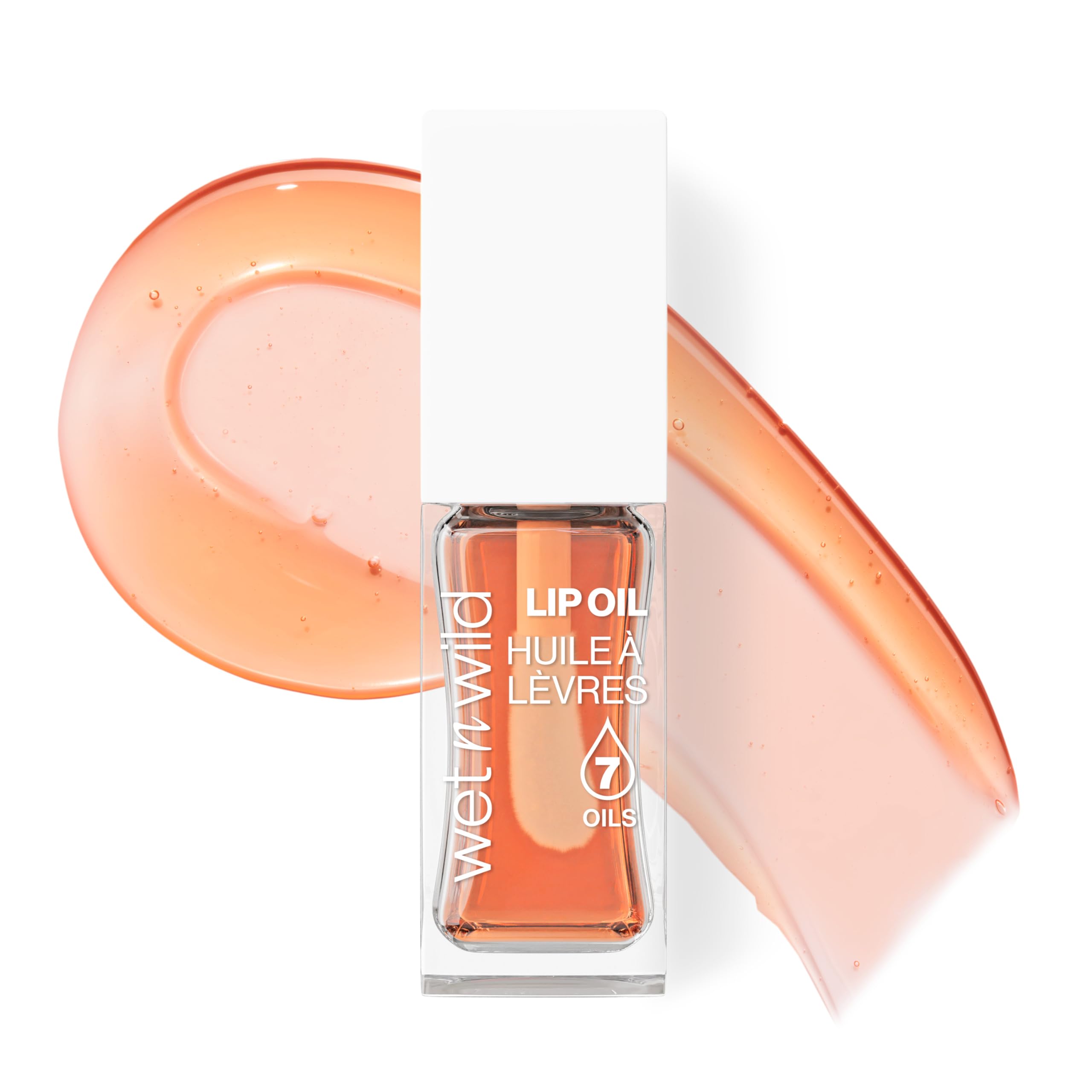 Wet n Wild Tinted Lip Oil, Nourishing & Non-Sticky Orange Lip Gloss Powered by 7 Natural Oils, Lightweight Formula for Mirror-Like Glow Effect, Orange Blossom Shade