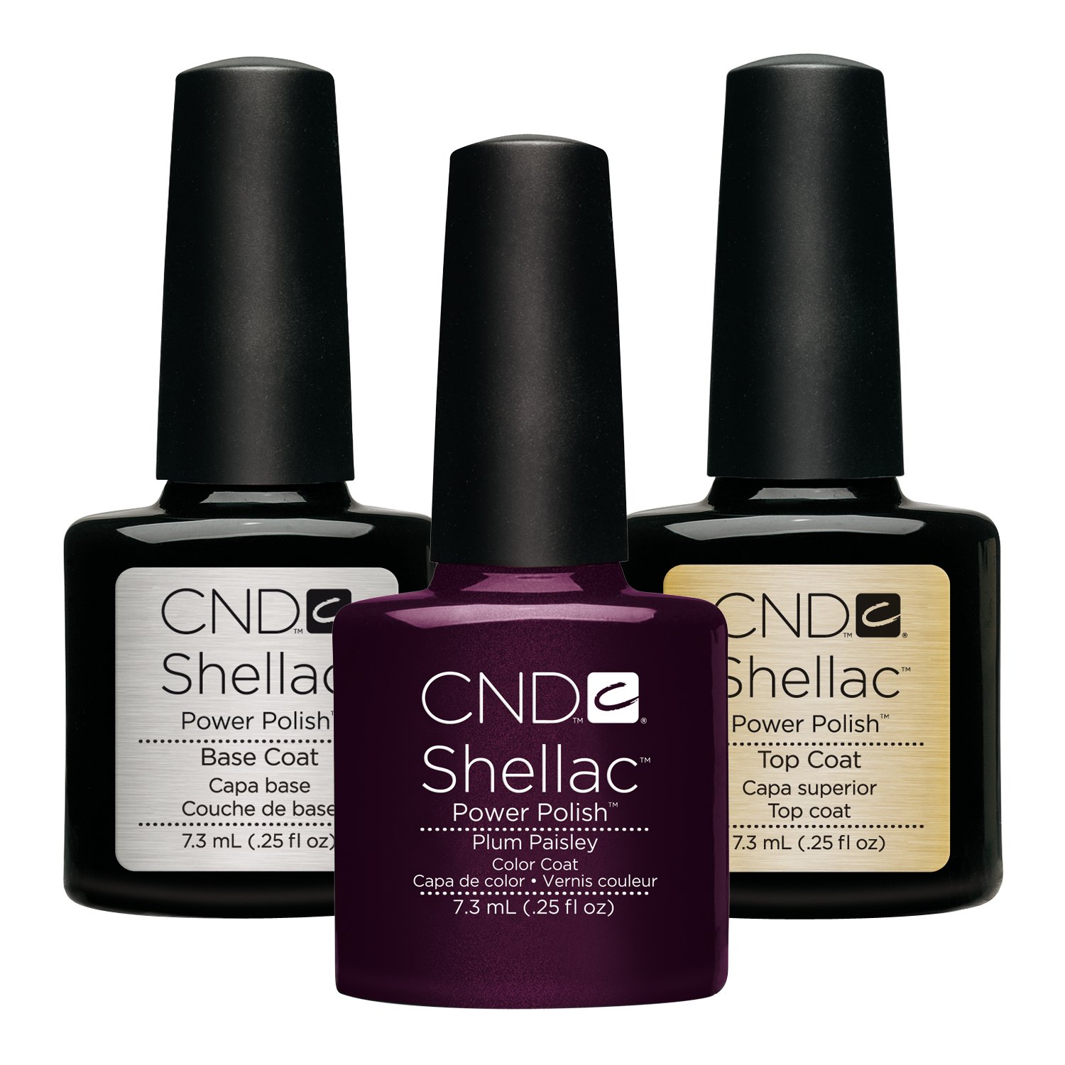 CND Original Shellac Plum Paisley Plus Top Coat Plus Base Coat 7.3 ml 1er Set 1 x 22 ml