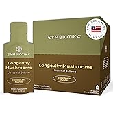 CYMBIOTIKA Liposomal Mushroom Supplement with Lion's Mane, Turkey Tail, B-Vitamins, Cordyceps & Reishi Mushrooms, Supplements for Immune Support and Energy, Chocolate Fudge Flavor, 30 Pack