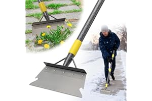 DIOVPLX Ice Scraper Long Handle - Snow Removal Tool,Multifunctional Garden Cleaning Flat Shovel, Heavy Duty Floor Scraper Metal Sharp Blade for Lawn Edging,Sidewalk Weeding,Driveway Steps Snow Shovel 88"