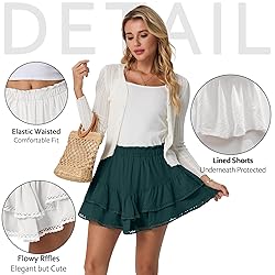 Lepunuo Womens Shorts High Waisted Skorts Flowy