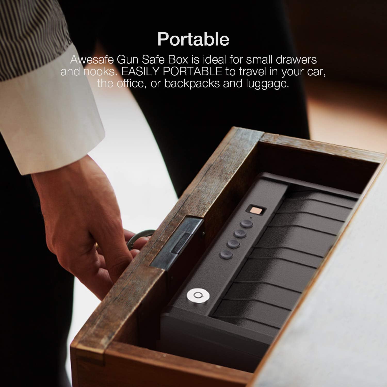 awesafe Gun Safe with Fingerprint Identification and Biometric Lock One Handgun Capacity : Sports & Outdoors