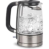 Cuisinart Viewpro Cordless Electric Kettle, 1.7L, One-Touch On/Off Control, 1500W, Silver (GK-17NC)
