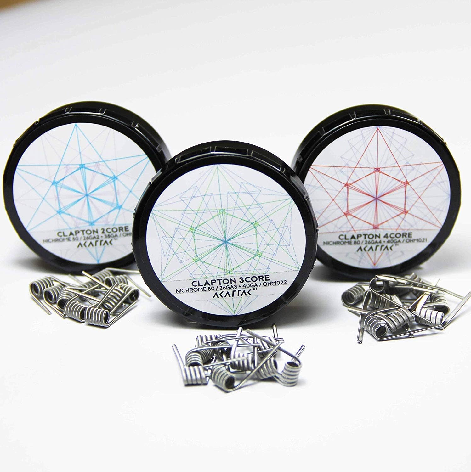 Pre-Made 3 in 1 Kit Ni80 Coils - Pack of 26 by Akattak