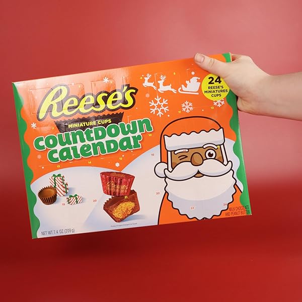 2024 REESE’S PEANUT BUTTER CUP ADVENT CALENDAR, 24-DAY COUNTDOWN TO CHRISTMAS WITH CANDY, INDIVIDUALLY WRAPPED PIECES, 7.4 OUNCES